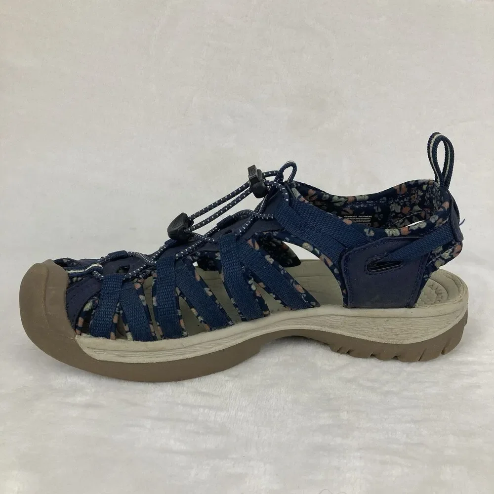 KEEN Sandals Women’s Size 8 Navy Blue Floral Outdoor Shoes Waterproof Hiking
